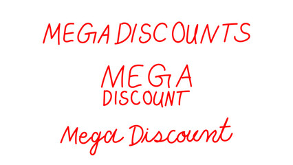 mega discount hand written text vector on transparent background 
