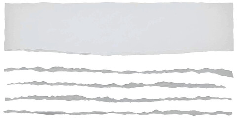 Obraz premium Collection of torn white paper pieces and ragged edges isolated on a clean background