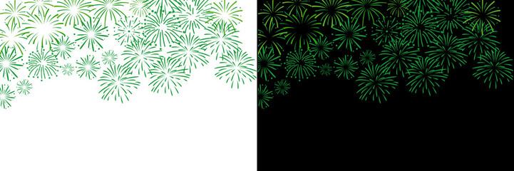 Green fireworks background
