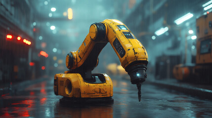 Create a minimalist industrial depiction of a robotics