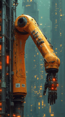 Create a minimalist industrial depiction of a robotics wallpaper