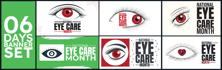 6 days Banner set national eye care month