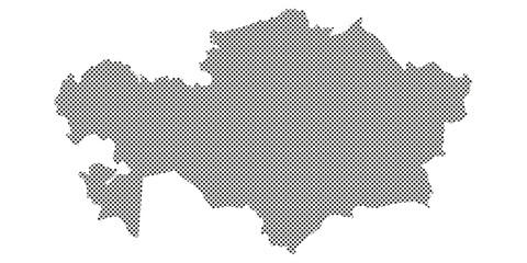 Kazakhstan country map dotted pattern illustration