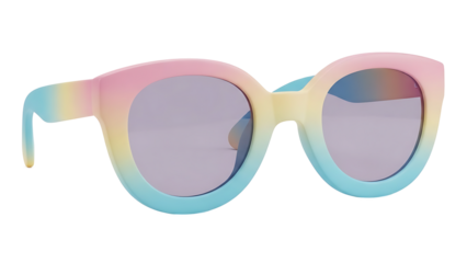 Vibrant rainbow-colored sunglasses with gradient lenses on a white background (259)_no-bg