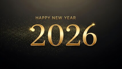 Happy New Year 2026 golden celebration background