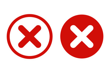 Fototapeta premium Two red crosses indicate rejection or an incorrect answer.