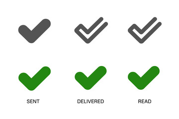 A set of three checkmark icons representing different stages of message delivery.