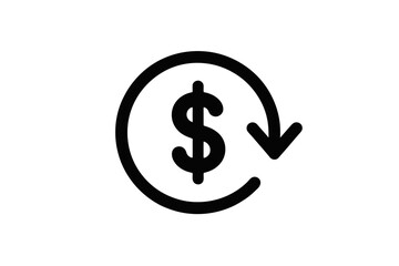 A dollar sign inside a circular arrow indicates a financial transaction.