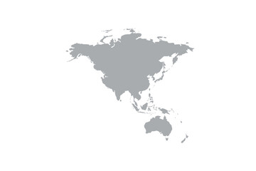 A stylized map of Asia and Australia is depicted on a white background.