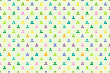 Colorful Seamless Pattern of Diverse Avatars, Texture
