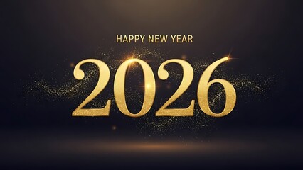 Happy New Year 2026 golden celebration background