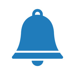 Blue bell icon on white background