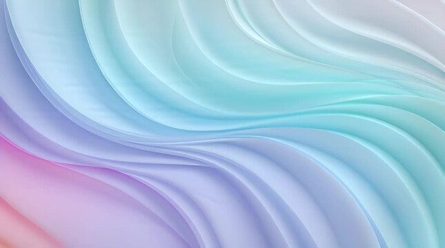 Abstract, flowing waves of gradients from light pinks and blues give the illusion of depth and soft folds