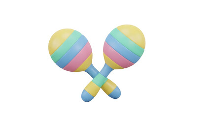 Vibrant maracas sit crossed on a white background in (320)_no-bg