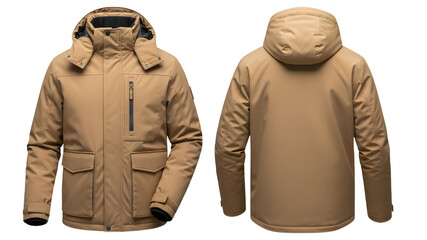 A man in a red coat and a woman stand together wearing stylish winter fashion clothing and business suits in this professional vector illustration of people