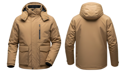 A man in a red coat and a woman stand together wearing stylish winter fashion clothing and business suits in this professional vector illustration of people