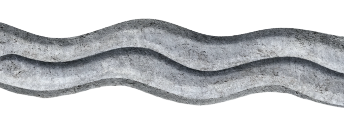 Three undulating, grey bands on a black background, suggesting carved stone or textured surface