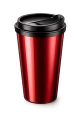 red metallic coffee cup PNG for mockup or marketting 
