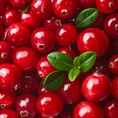 Fresh Lingonberry Pattern, Healthy Food and Natural Ingredient Concept, Generative AI
