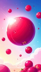 Lingonberry Planet Fantasy Illustration, Generative AI