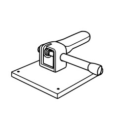 ​Linoleum block cutter tool, black line art, white