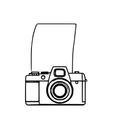 ​​​​Classic film camera roll, black line art, whit