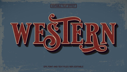 Western Style vintage 3D text effect editable