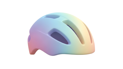 A colorful bicycle helmet sits on a plain background with no distractions (374)_no-bg