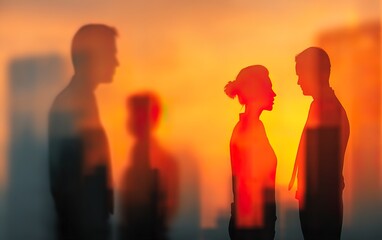 Business People Brainstorming Subtle Blur Background with Space for Custom Text. High quality. High quality