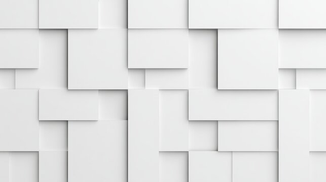 A visually striking arrangement of white geometric panels creates a modern and minimalist background, Ideal for design projects, presentations