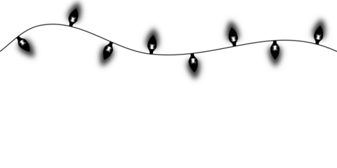 Simple black string of lights with a soft glow, ideal for holiday or party decorations.