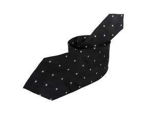 Classic black star tie isolated on white background.