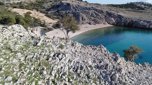 Rocky Adriatic coastline aerial