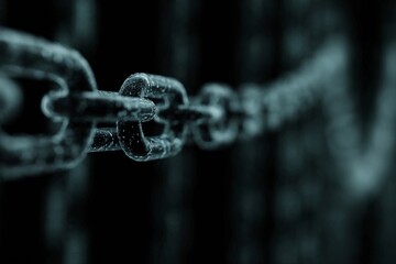 Obraz premium Close view of a metal chain with focus on links