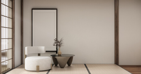 Fototapeta premium Tatami living room have sofa furniture and modern room interior design minimal.3D rendering