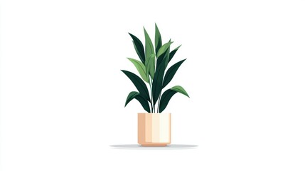 A stylish indoor plant in a modern pot, ideal for enhancing home decor or office environments, promoting nature-inspired themes in presentations or advertisements,