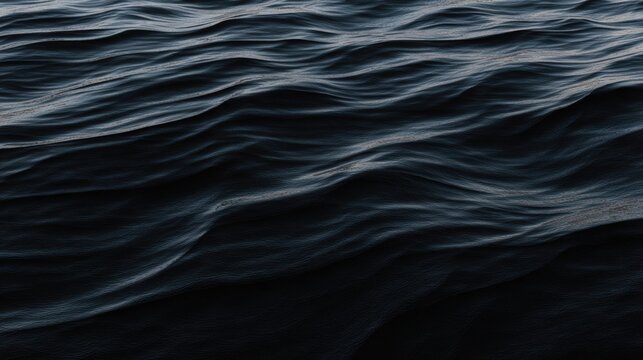A serene close-up of dark waves gently rippling on the water's surface, ideal for themes of calmness, nature, or the ocean, Suitable for backgrounds, designs, or environmental projects,