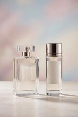 High-end skincare bottle mockup with elegant minimalist design