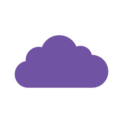 Purple cloud icon on white background