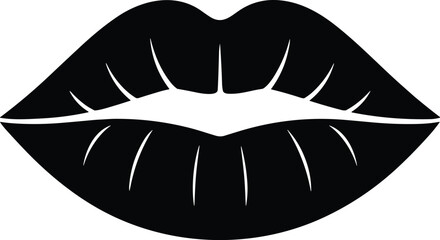 Black and white lips with detailed lipstick lines beauty