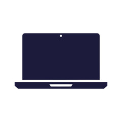 Dark Blue Laptop Computer Icon Illustration
