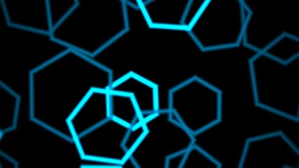 blurry hexagon is scaled to macro proportions, causing intense overlap and frame overflow for a heavy 