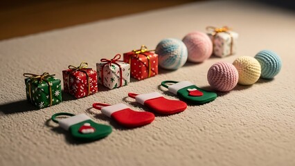 Christmas gifts and decorations, presents and stockings