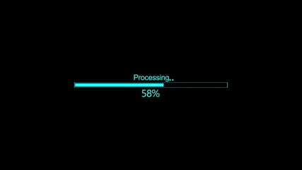 Cyberpunk loading bar with glitch neon, Futuristic uploading progress bar with glitch effect, Retro animation uploading with glitch effect on black background. 4k video.