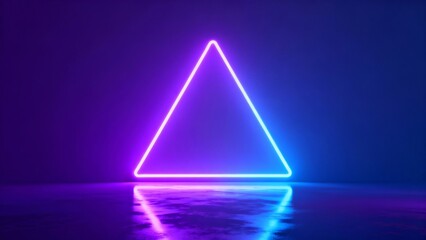 Neon triangle light in dark room