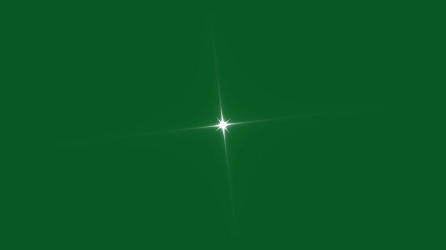 Twinkling star motion graphics on green screen background. white cartoon, flat, vector, doodles style stars blinking .the sparkling effects or magical appearance, glowing twinkling glitter star. 4K