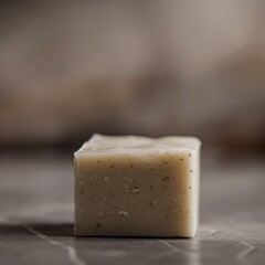 macro realistic shot of a soap bar, detailed texture, minimal composition, high detail product photo