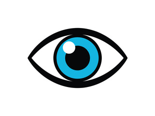An abstract illustration of a blue human eye.