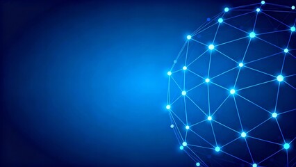 Fototapeta premium Blue network sphere background