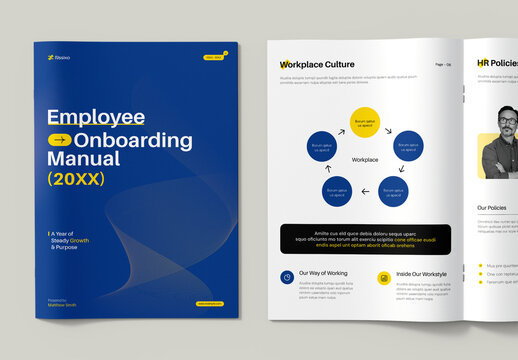 Professional Employee Onboarding Manual Template for Corporate HR